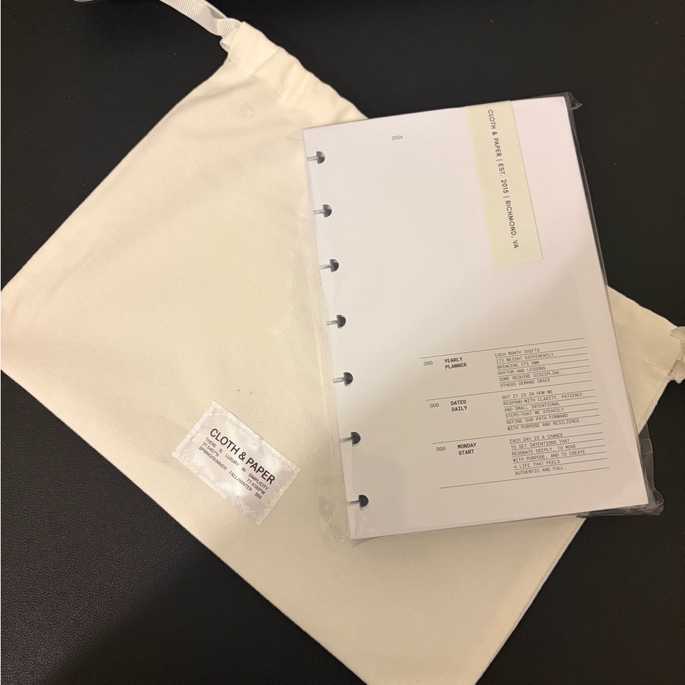 Cloth & Paper 2026 Daily Dated Planner Inserts | Monday Start
